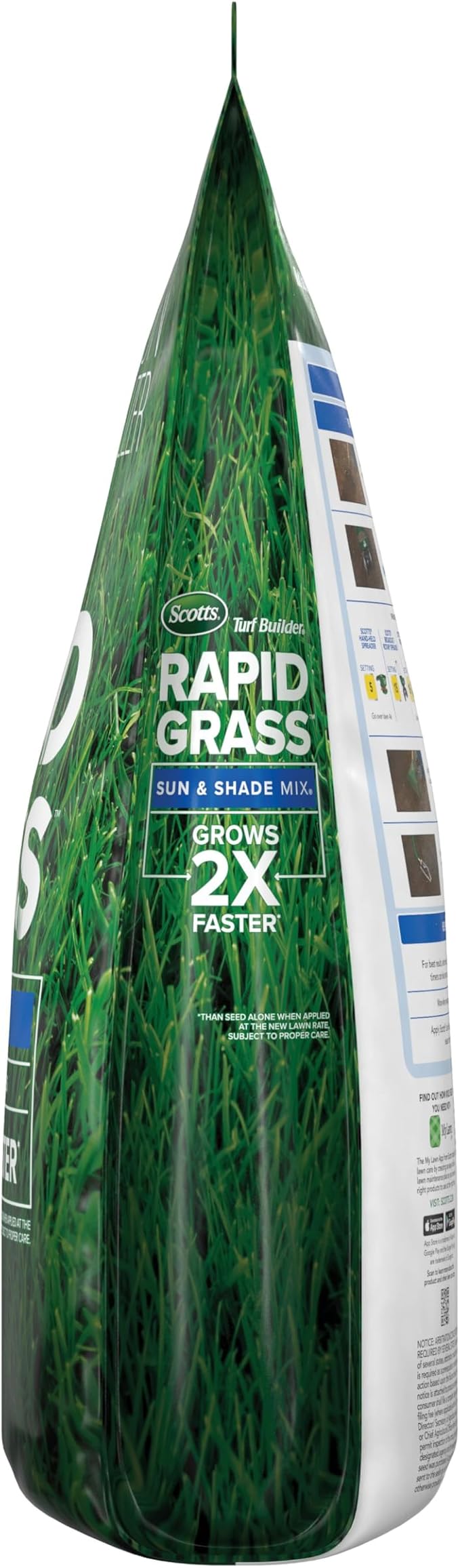 Scotts Turf Builder Rapid Grass Sun and Shade Mix, Grass Seed with Fertilizer for Full, Green Grass in Just Weeks, 10 lbs.