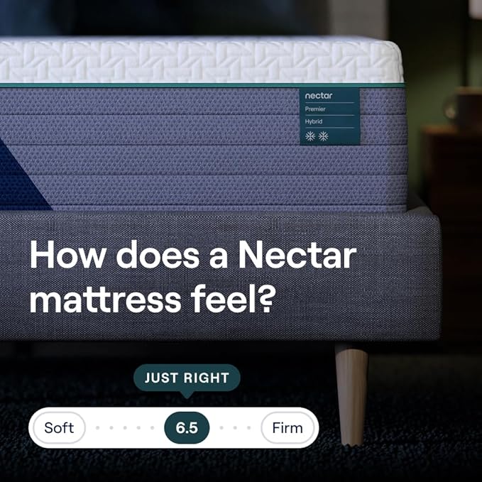 Nectar Premier Hybrid 13” King Mattress - Medium Firm - Memory Foam & Innerspring Coils - Cooling Upgrade - 2” Pressure Relief Layer - Mattress in a Box - 365-Night Trial & Forever Warranty