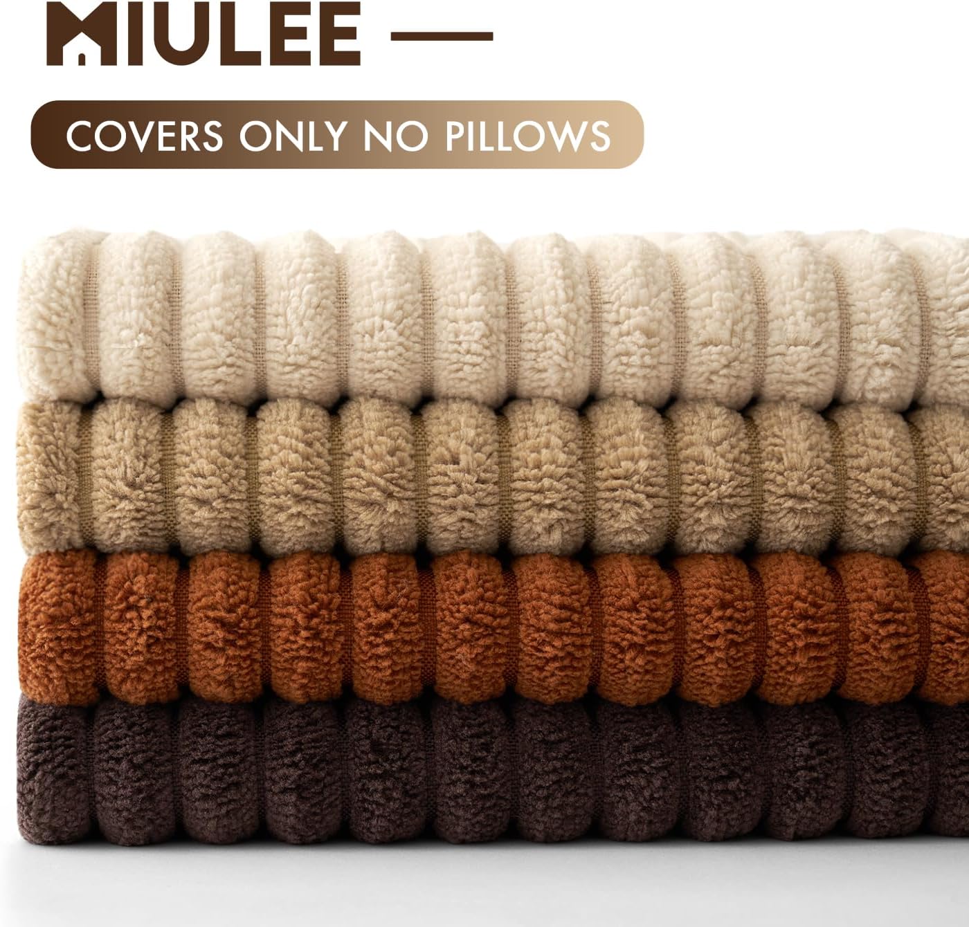 MIULEE Boho Farmhouse Throw Pillow Covers 18x18 Inch Set of 4 Rustic Mordern Neutral Cushion Covers Soft Corduroy Nordic Home Decor for Couch Bed Sofa Living Room Brown-Beige