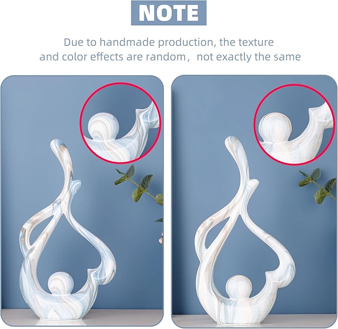 Blue Table Decor for Living Room, Abstract Sculptures Home Decor, Ceramic Statue Coffee Table Sculpture, Shelf Decor Table Centerpieces for Dining Room Office