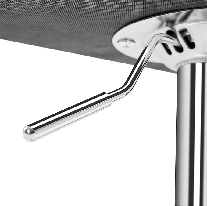 Yaheetech Bart Stools Set of 4, PU Leather Adjustable Barstools with Armrest, Counter Height Stool Chairs with Thickened Seat Cushion for Kitchen Island, Light Grey