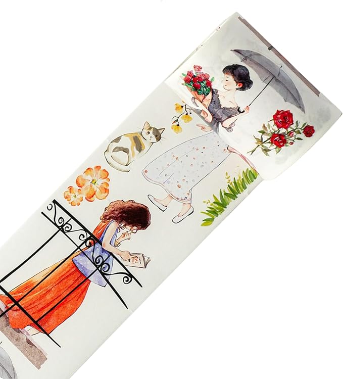 WT Pre-Cut Leisurely Days Washi Tape Roll, Original Designs, Decorative for Bible Journaling, Bullet Journals, Scrapbooks, Planners & DIY Craft Supplies