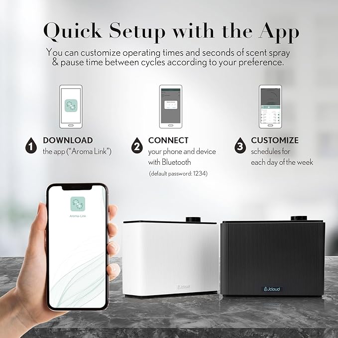 JCLOUD Smart Scent Air Machine 1000ML, Hotel Scent Diffuser Cover Up to 4500 Sq. Ft., Waterless Cold Air Diffuser for Home, Aromatherapy Diffuser for Essential Oils Large Room, Dimgray