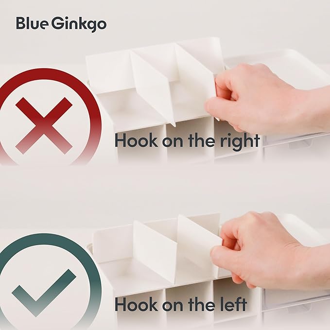 Blue Ginkgo Hive Stack Organizer Partition – (Made in Korea, White)