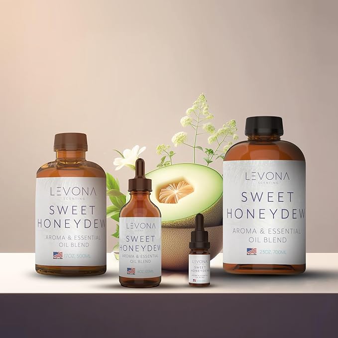 Levona Scent Oil Diffuser Essential Oils: Essential Oils Home Luxury Scents - Sweet Honeydew Essential Oil - Sweet & Fresh Notes of Nectarine and Floral Rose Essential Oil - 120 Ml Fragrance Oils