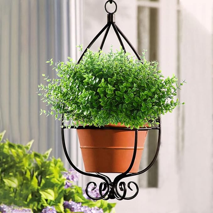 GREENRAIN Artificial Flowers Outdoor Fake Flowers for Decoration UV Resistant No Fade Faux Plastic Plants Garden Porch Window Box Décor (18 Bundles, 1#Green)