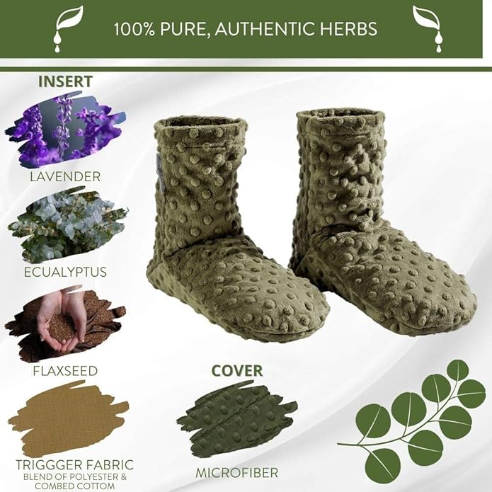 Sonoma Lavender Spa Booties, Microwavable Heated Slippers, Luxury Herbal Booties, Herbal Aromatherapy Foot Warmer