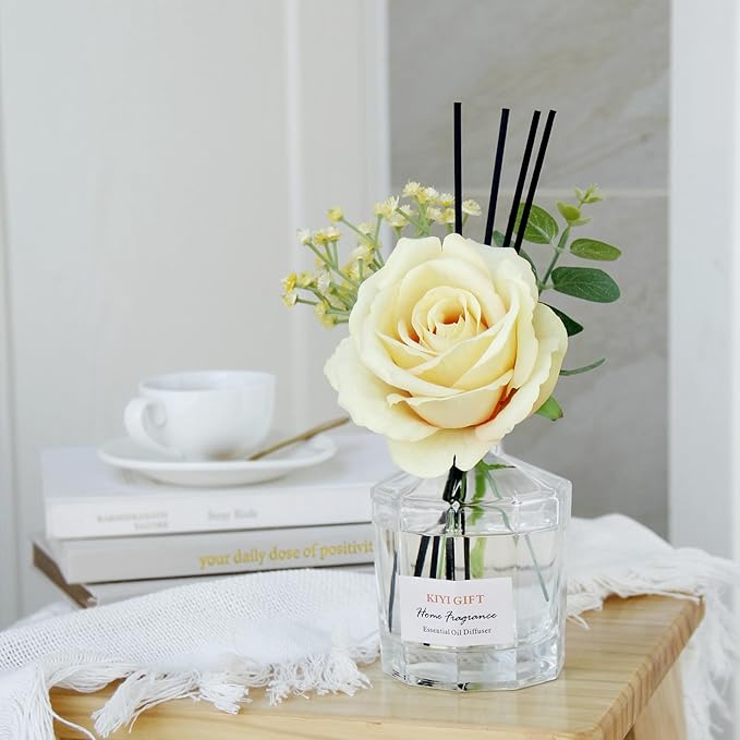 Reed Diffuser Set -8.4 fl oz Scent Diffuser with 6 Reed Sticks, Home Fragrance,Reed Diffuser for Bathroom Shelf Decor (Pear Freesia)