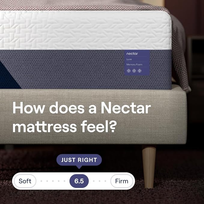 Nectar Luxe 14” Cal King Mattress - Medium Firm - Contouring Memory Foam - Cooling Upgrade - 3” Pressure Relief Layer -Mattress in a Box - 365-Night Trial & Forever Warranty