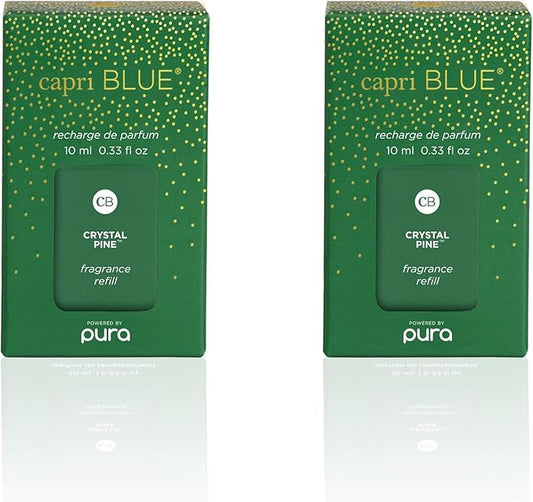 Capri Blue Pura Smart Home Plug-in Diffuser Refills – Includes 2 Capri Blue Pura Refills for Plug In Diffusers for Home - Long Lasting Luxury Scents - Crystal Pine (Pack of 2)