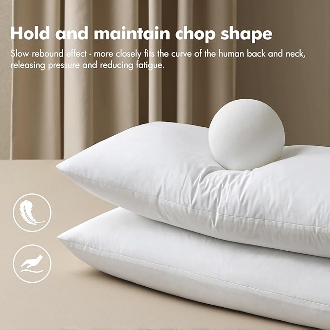 MIULEE Feather Pillow Insert 14x22, Decorative Down Feather Fluffy Throw Pillow Cotton Fabric for Living Room Sofa Bed