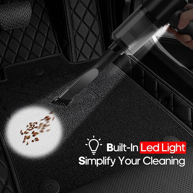 Mini Portable Vacuum Cleaner, Keyboard Wireless Handheld Vacuum with Brush Motor 4500PA High Power and TypeC, for Car,Office and Home Cleaning /V01/Black