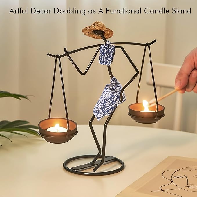 Notart Art Gallery | Creative African Tribal Lady Candle Holders, Tribal Lady Candle Holder Centerpieces, Iron Candlestick Holders for Home, Bar,Dining Table Decor, Personalizable Style Shelf Décor