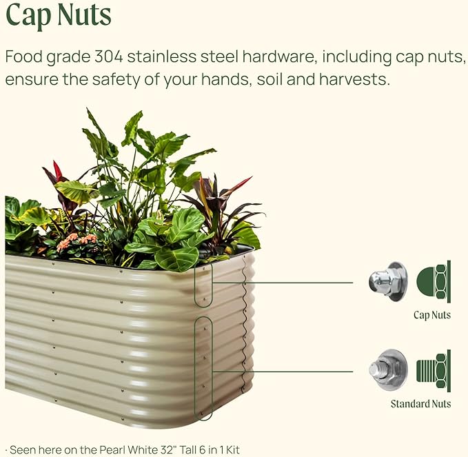 Vego garden 32" Tall 42" Round Raised Garden Bed Raised Bed Planter Box for Vegetables Flowers Patio-Olive Green