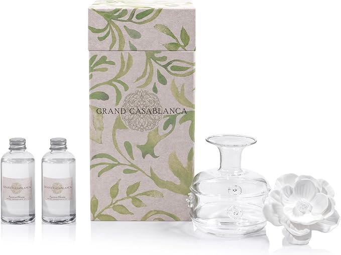 Zodax Grand Casablanca Porcelain Oil Diffuser - 6.76 oz -Apricot Bloom