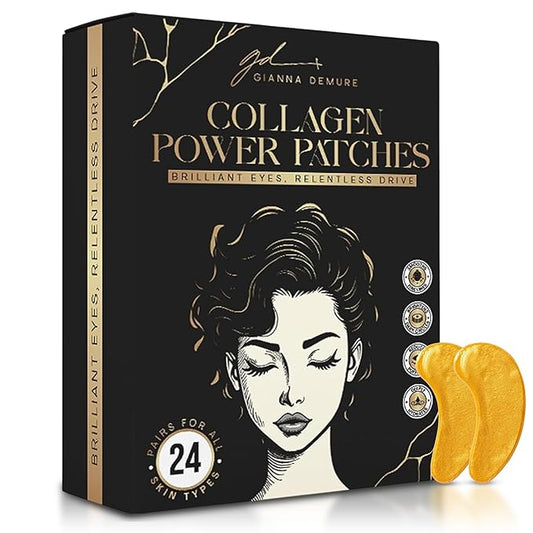 Undereye Mask Patches for Dark Circles, Puffiness & Wrinkles, Gold Eye Mask with Collagen, Caffeine & Hyaluronic Acid, Vegan & Cruelty-Free Eye Patches for Women and Men (24 Pairs)