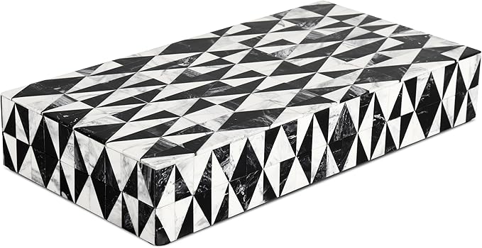 Handicrafts Home Handmade Harlequin Collection Decorative Jewelry Box Organizer – Keepsakes, Trinkets, and Home Decor – Antique Coffee Table Storage, Wedding Memory Box, Farmhouse Style Decor, 12x6x2