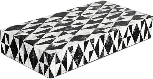 Handicrafts Home Handmade Harlequin Collection Decorative Jewelry Box Organizer – Keepsakes, Trinkets, and Home Decor – Antique Coffee Table Storage, Wedding Memory Box, Farmhouse Style Decor, 12x6x2