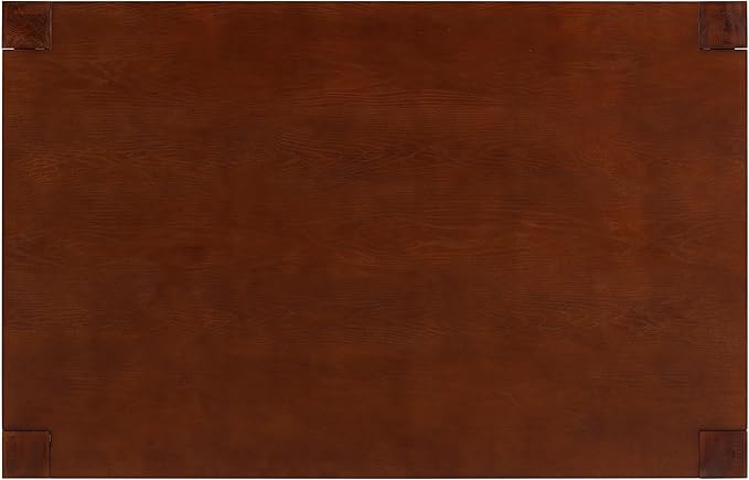 NTC Block 55 Inch Modern Farmhouse Dining Table, Rectangular Dinner Table for Dining Room, Living Room Furniture, Effortless Assembly, Dark Walnut