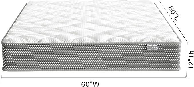 12 Inch Queen Mattress in a Box, Hybrid Memory Foam Queen Size Mattresses with Pocket Spring for Motion Isolation, Comfort Sleep & Pressure Relief, CertiPUR-US, Medium Firm 80"x60"x12"