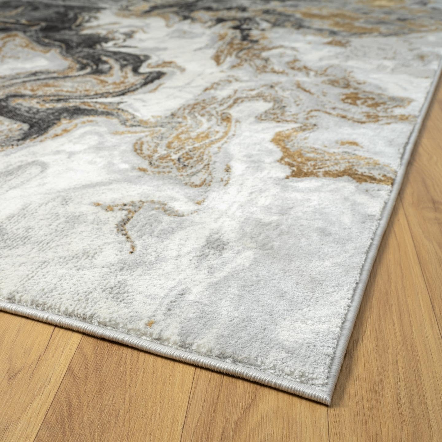 LUXE WEAVERS Marble Swirl Abstract Area Rug, Smoke 2x3
