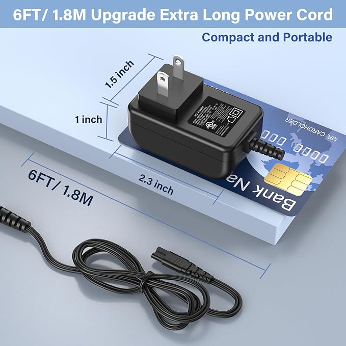 14V Vacuum Charger for Bissell 3061 Featherweight Cordless Stick Vacuum Cleaner, Power Cord AC Adapter for Powerlifter Ion Pet 3191 3191C 14V 800mA, for ReadyClean 10.8V Lithium-ion 3190 3190A 31902