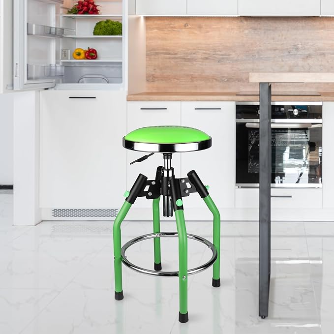 WORKPRO Garage Bar Stool, Heavy Duty Adjustable Hydraulic Shop Stool, 29in to 33. 86in, 330-Pound Capacity, Green
