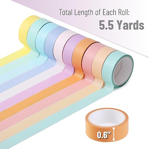 Mr. Pen- Washi Tape Set, 10 Pack, Decorative Tape, Washi Tapes, Colored Tape, Scrapbook Tape, Scrapbook Washi Tape for Journaling, Craft Tape, Washy Tape, Washy-Tape