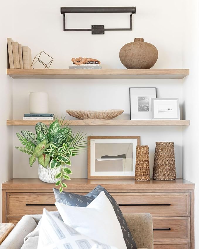 Fake Plants 12.9" Artificial Potted Plant Assorted Faux Plants in Pot Silk Plants Artificial Plants Indoor for Home Living Room Bedroom Bathroom Office Desk Table Centerpieces Shelf Greenery Decor