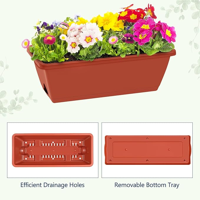 Raised Garden Beds Outdoor Elevated Planter Boxes with Trellis Herb Garden Planter Outdoor Raised Flower Boxes with Legs for Vegetable Patio Balcony Porch, Brick Red