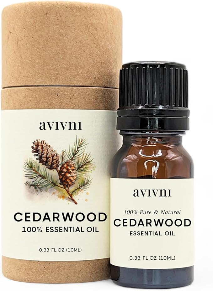 Cedarwood Essential Oil - 100% Pure & Natural, Organic, Undiluted for Aromatherapy, Skin, Hair, Diffuser (0.33oz - 10ml)…