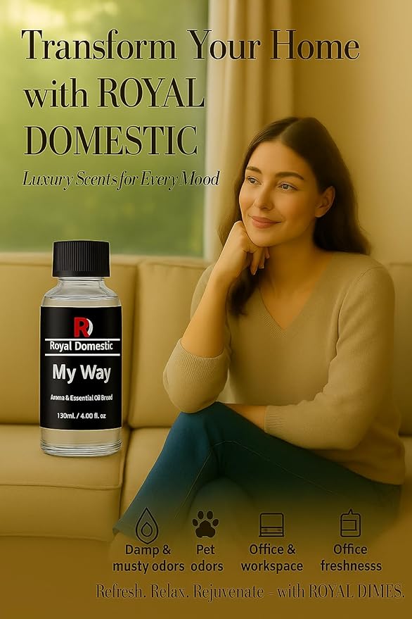 My Way Hotel Diffuser Oil – Luxury Home Fragrance Blend with Sandalwood, Cedarwood, Lemon & Iris – 120mL Essential Oil for Aromatherapy Diffusers & Humidifiers