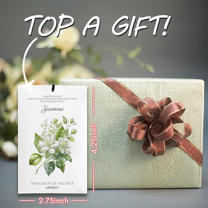 MYARO 12 Packs Scented Sachets for Drawer and Closet, Long-Lasting Sachets Bags Home Fragrance 6 Scents Option- Lavender, Rose, Jasmine, Ocean, Gardenia, Lily