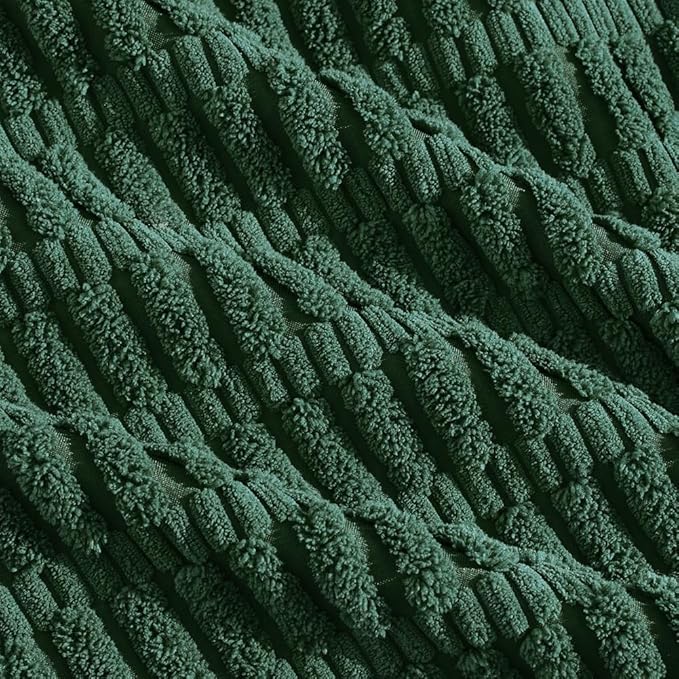 Fancy Homi Set of 4 Dark Green Decorative Throw Pillow Covers 14x14 Inch for Couch Bed Chair, Aesthetic Rustic Boho Room Decor, Soft Fuzzy Double Sided Thick Corduroy Cute Textured Cushion Case 35cm