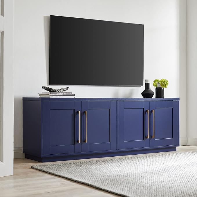 Henn&Hart Tillman TV Stand, 68" Wide, Blue