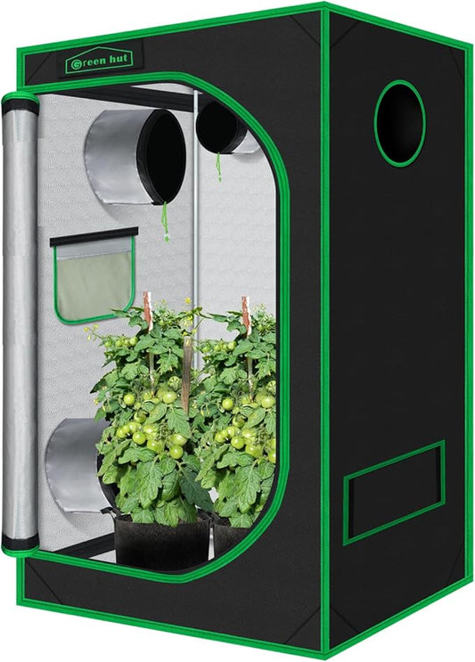 Indoor Grow Tent 48"x24"x60" 600D Mylar Hydroponic for Indoor Plant Tent with Observation Window and Removable Floor Tray 4x2
