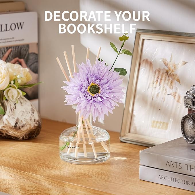 Reed Diffusers Set Lavender Scent with Transparent Bottle, 7.10 oz Diffusers for Home with 7 Diffuser Sticks, Reed Diffuser for 120 Days, Long Lasting Scent for Bedroom, Spa and Sleep Support