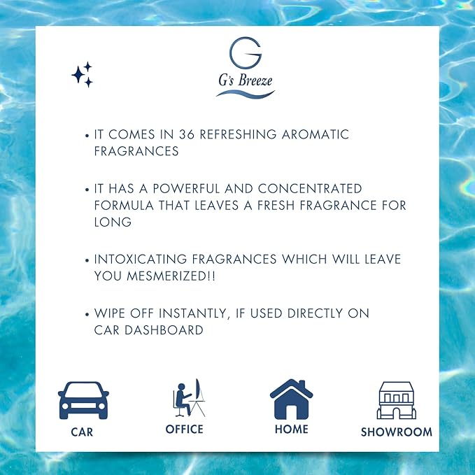 G's Breeze Blue Lagoon Diffuser Oil Refill - Refreshing Tropical Oasis Fragrance - Invigorating Scent Inspired by Crystal-Clear Water - Long-Lasting Freshness for Home, or Office - 60 ML