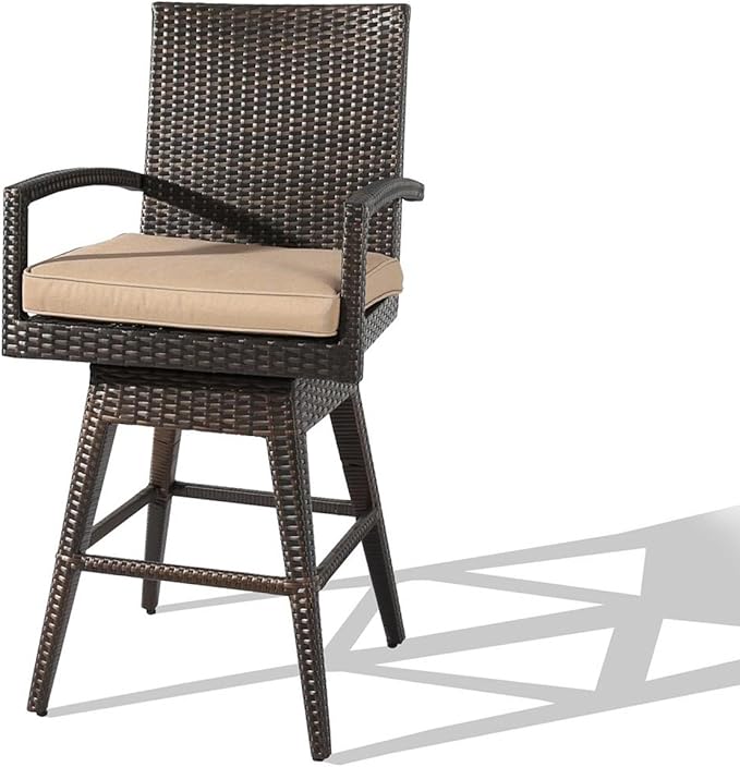 Ulax Furniture Outdoor Wicker Bar Height Stools