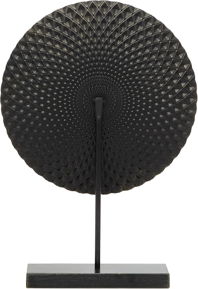 Deco 79 Metal Geometric Decorative Sculpture Home Decor Statue with Black Base, Accent Figurine 14" x 3" x 20", Gray