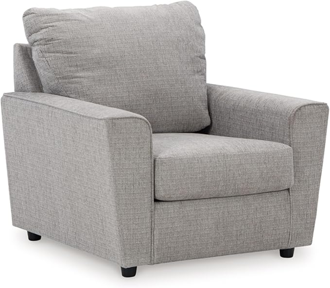 Signature Design by Ashley Stairatt Modern Flared-Arm Chair with Removable Cushions and Flared Arms, Gray