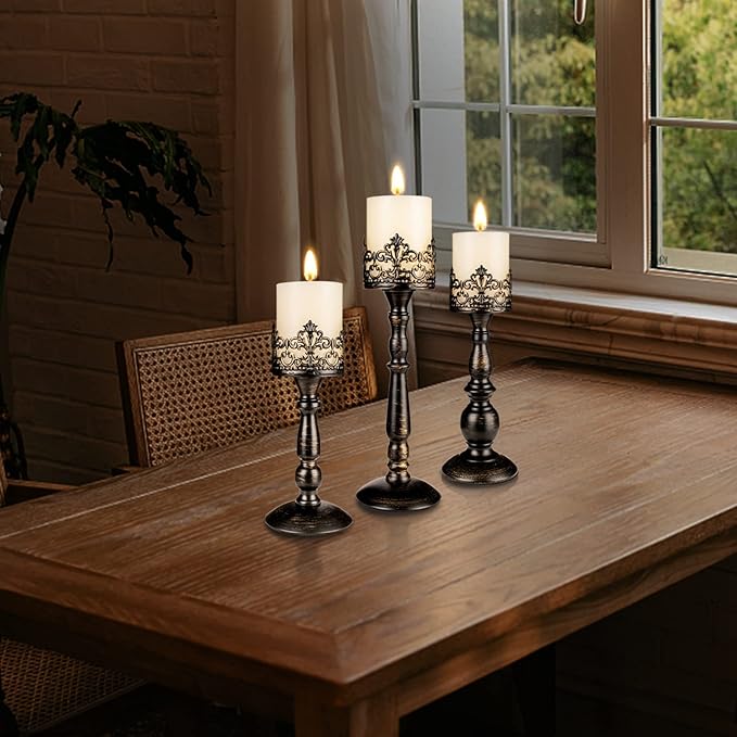 Vintage Candle Holder for Table Centerpiece Gothic Candle Stand Set