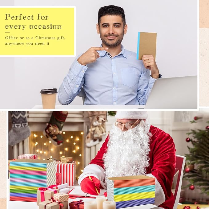 Handepo 100 Pack Composition Notebooks A5/A6 Ruled Lined Composition Kraft Notebooks Bulk Soft Cover Journals Travel Diary Memo for Students Classroom Office Supplies(A6,Colourful)