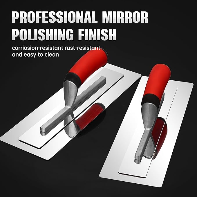 Professional Drywall Finish Trowel - 13.7x4.1 Inch Stainless Steel Blade with Ergonomic Grip, Flawless Smoothing, Precision Edging & Durability for Contractors & DIY Projects