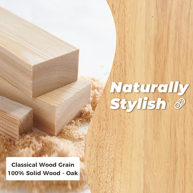 DELAVIN Soild Wood Dining Chairs Set of 6, Mid Century Oak Wood Kitchen Chairs, Vintage Dining Room Chairs Set Suitable for Kitchen, Natural