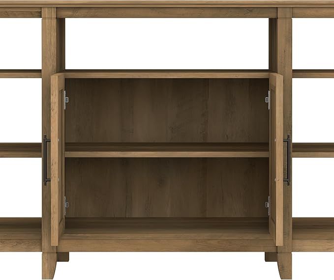 Bush Furniture Key West Tall TV Stand for 65 Inch TV in Reclaimed Pine, Farmhouse Entertainment Center with Storage