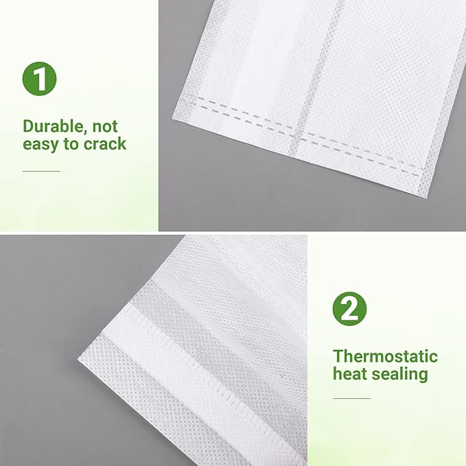 GREANER 100PCS Nursery Growing Bags Large, 7.8x8.6 inches Biodegradable Non-Woven Fabric Seedling Grow Bag, Seed Starting Pots Pouches for Planting Seedling Cutting Clones, White Plant Nursery Bags