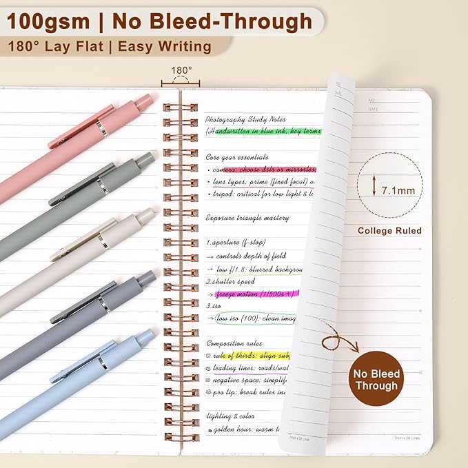 Stationery Set for Women, Bible Journaling Kit, 3PCS A5 Spiral Notebooks, Gel Pens, Steel Bookmark, Sticky Notes & Tabs, Gift Box - Aesthetic Gift Set for Work Students School Office Supplies