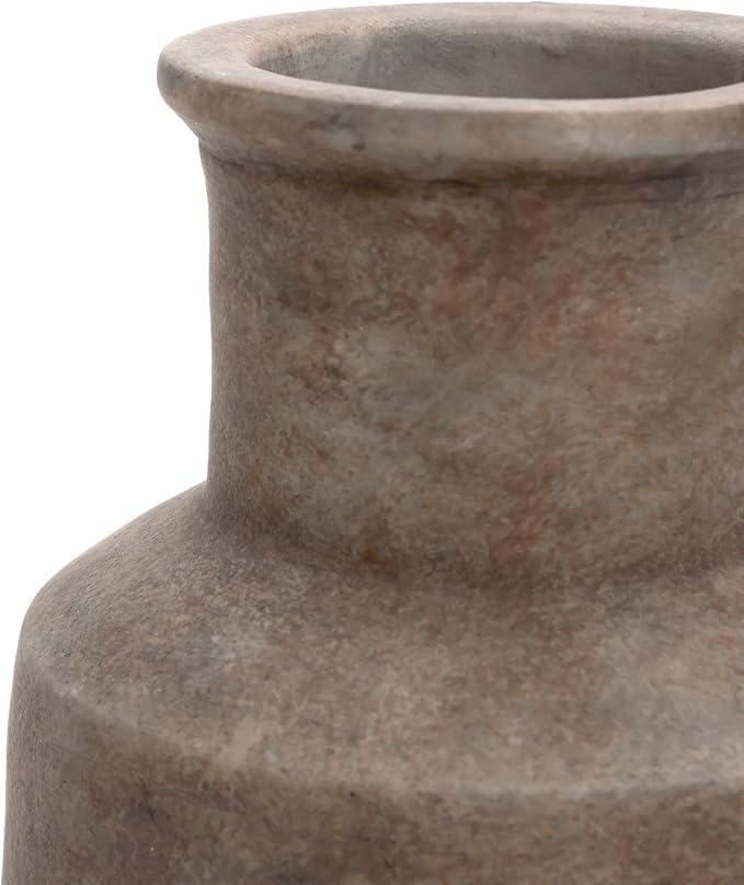 LuxenHome Rustic Ceramic Flower Vase,15'' Tall Brown Ombre Pottery Terracotta Narrow Floor Vases Home Decor,Farmhouse Vintage Vases for Living Room Decor,Modern Decorative Vase Home Décor Accents