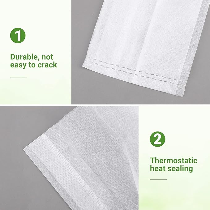 GREANER 200PCS Biodegradable Nursery Bags, 6.3"x7.8" Thickened Non-Woven Fabric Plant Seeding Grow Bags, Planting Seed Starting Pots Pouches for Flower Vegetable, Home or Outdoor Garden Supply